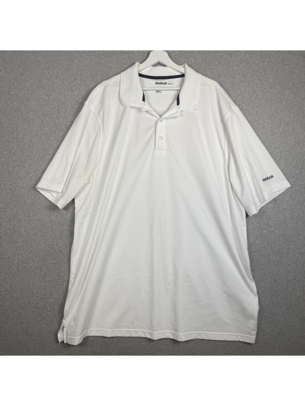 Reebok Men's Size 3XLT Tall White Short Sleeve Performance Polo Shirt